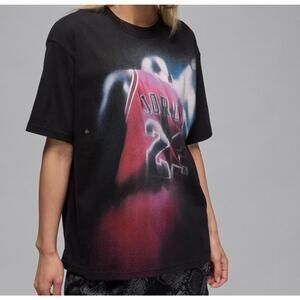 $45 NWT Womens NIKE Air Jordan Heritage  T-Shirt Black Size Large IB1963